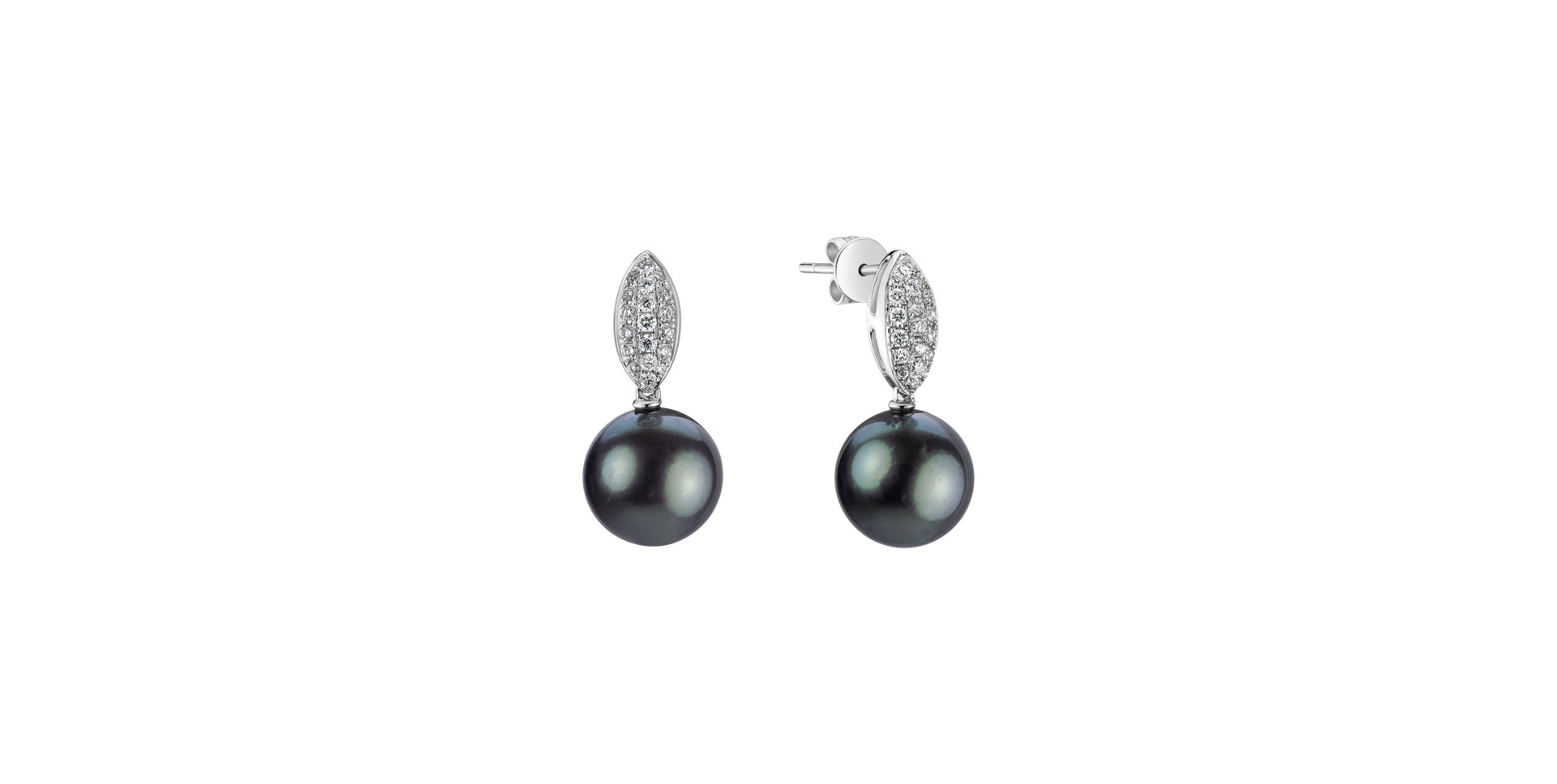 Diamond earrings with Pearl Celeste