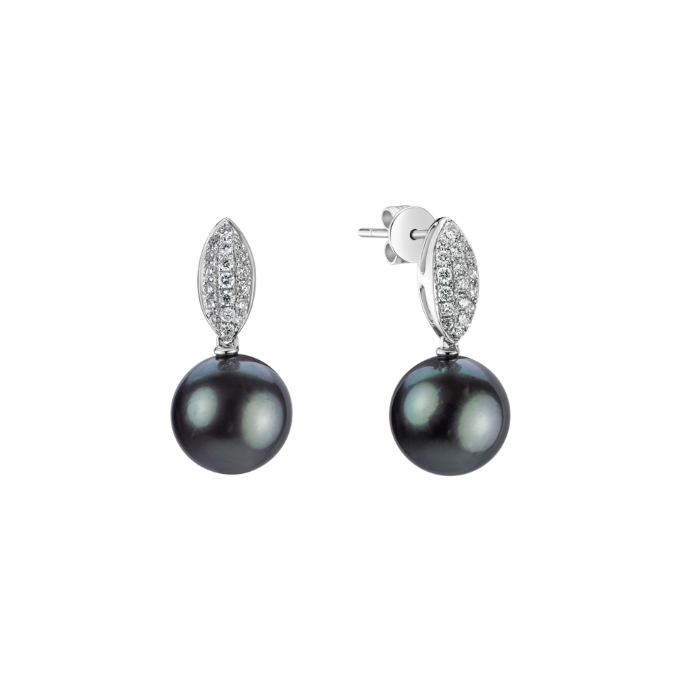 Diamond earrings with Pearl Celeste
