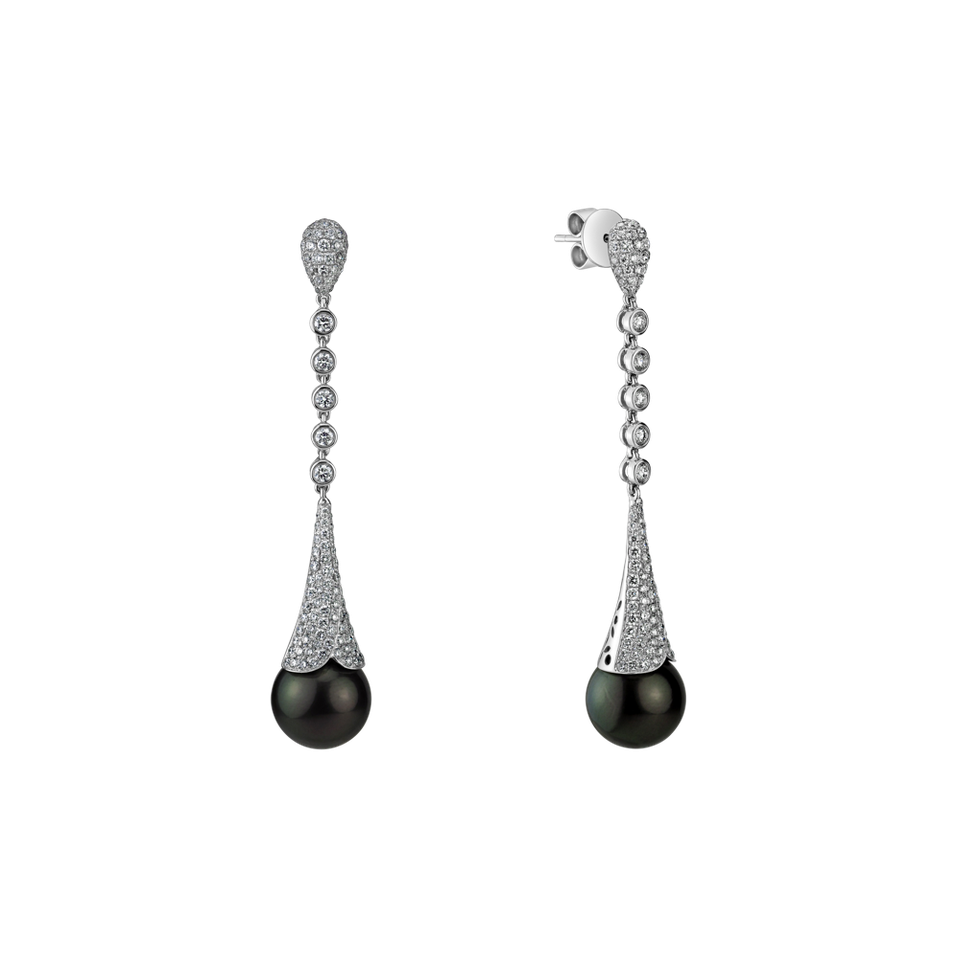 Diamond earrings with Pearl Underwater Hypnos