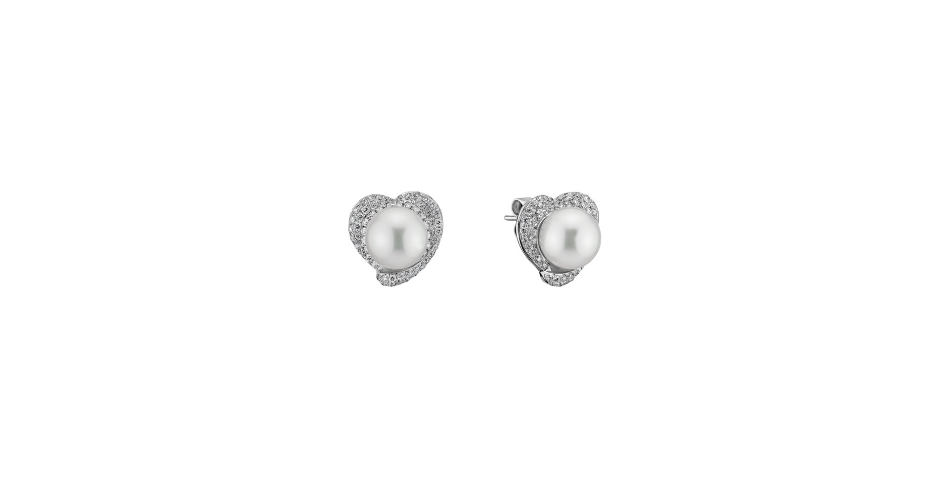 Diamond earrings with Pearl Lovely Sea