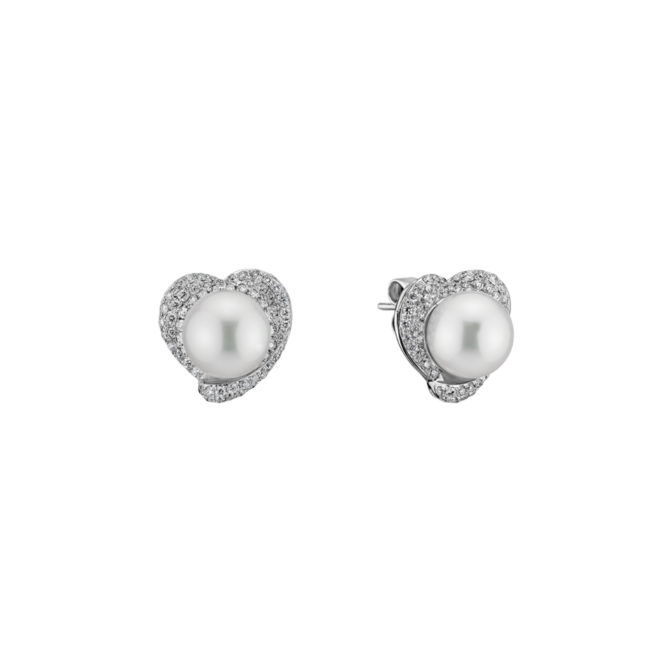 Diamond earrings with Pearl Lovely Sea