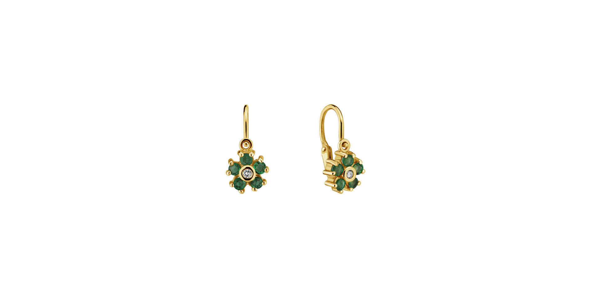 Children's diamond earrings and Emerald Diamond Emotion