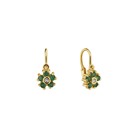 Children's diamond earrings and Emerald Diamond Emotion