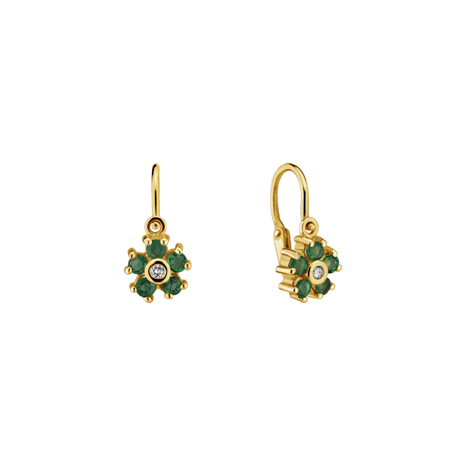 Children's diamond earrings and Emerald Diamond Emotion