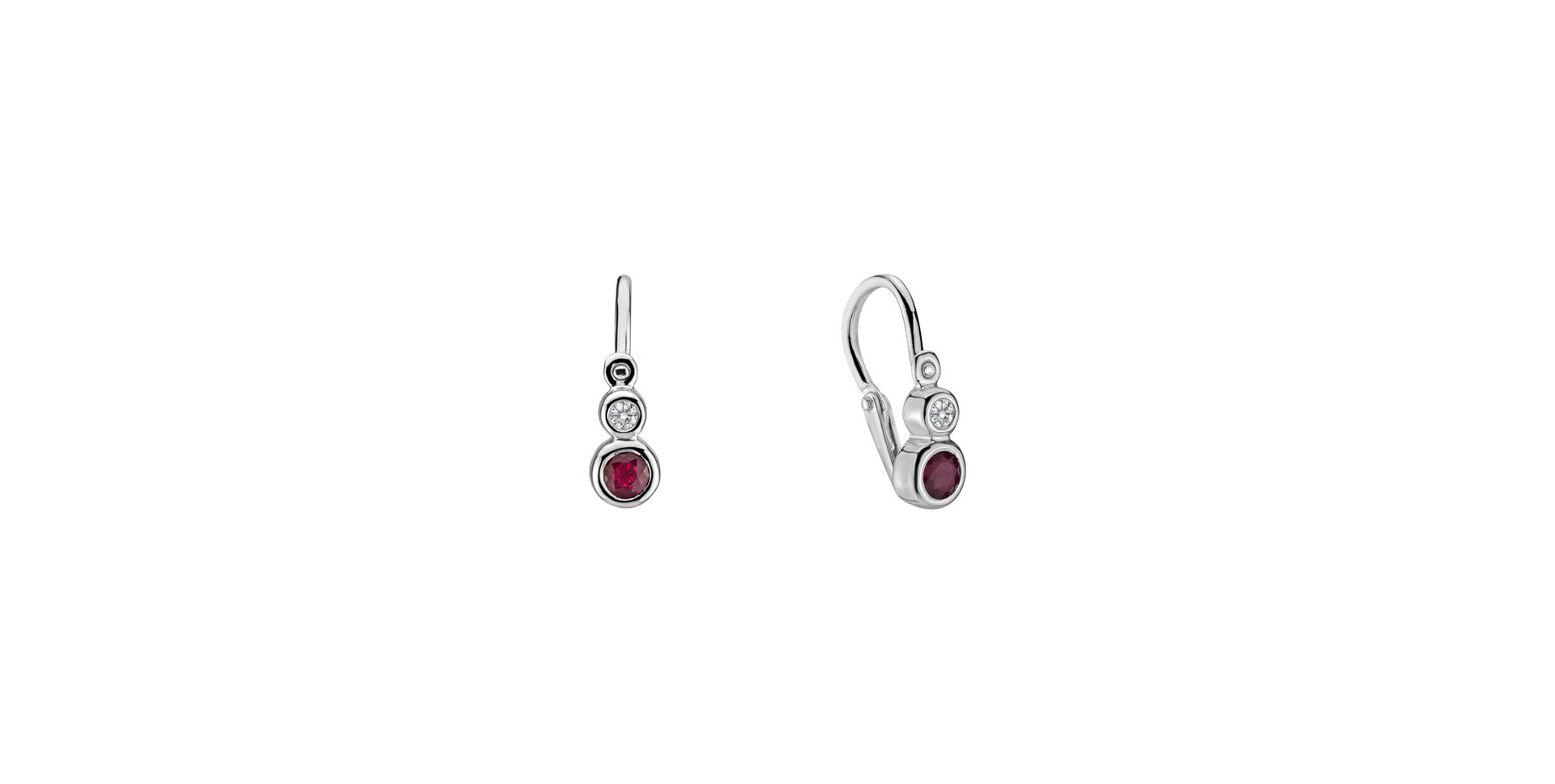 Children's diamond earrings with Ruby Dots