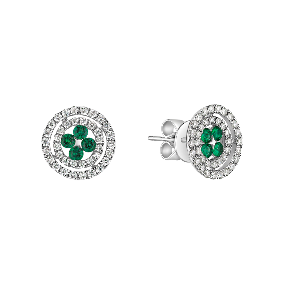 Diamond earrings and Emerald Susanna