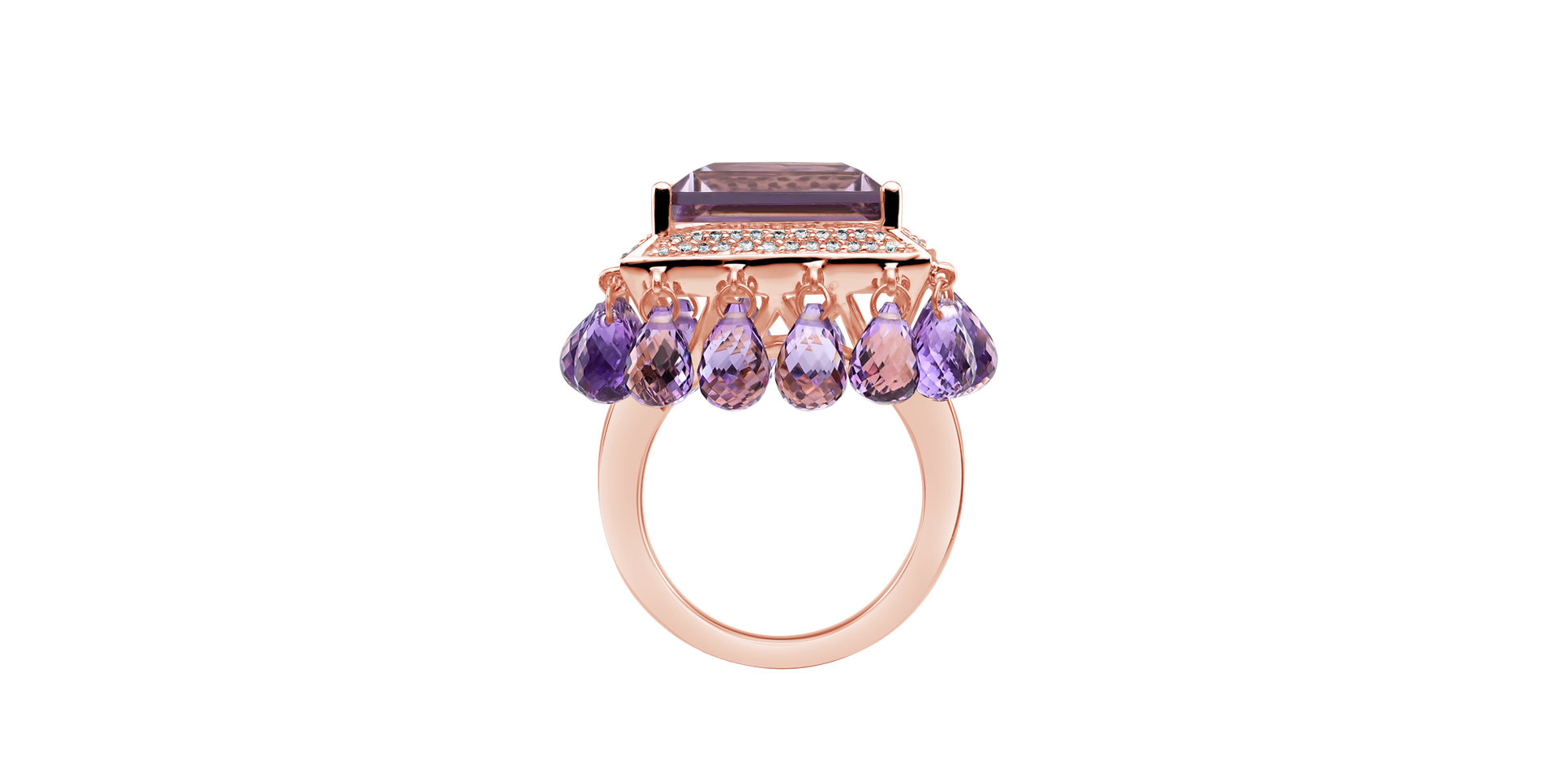 Diamond Diamond rings with Amethyst Concepcion