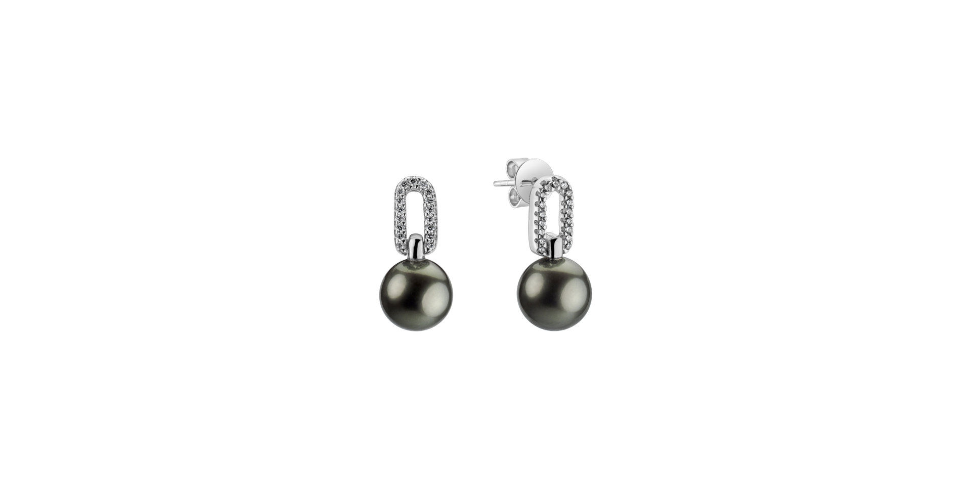 Diamond earrings with Pearl Nainire