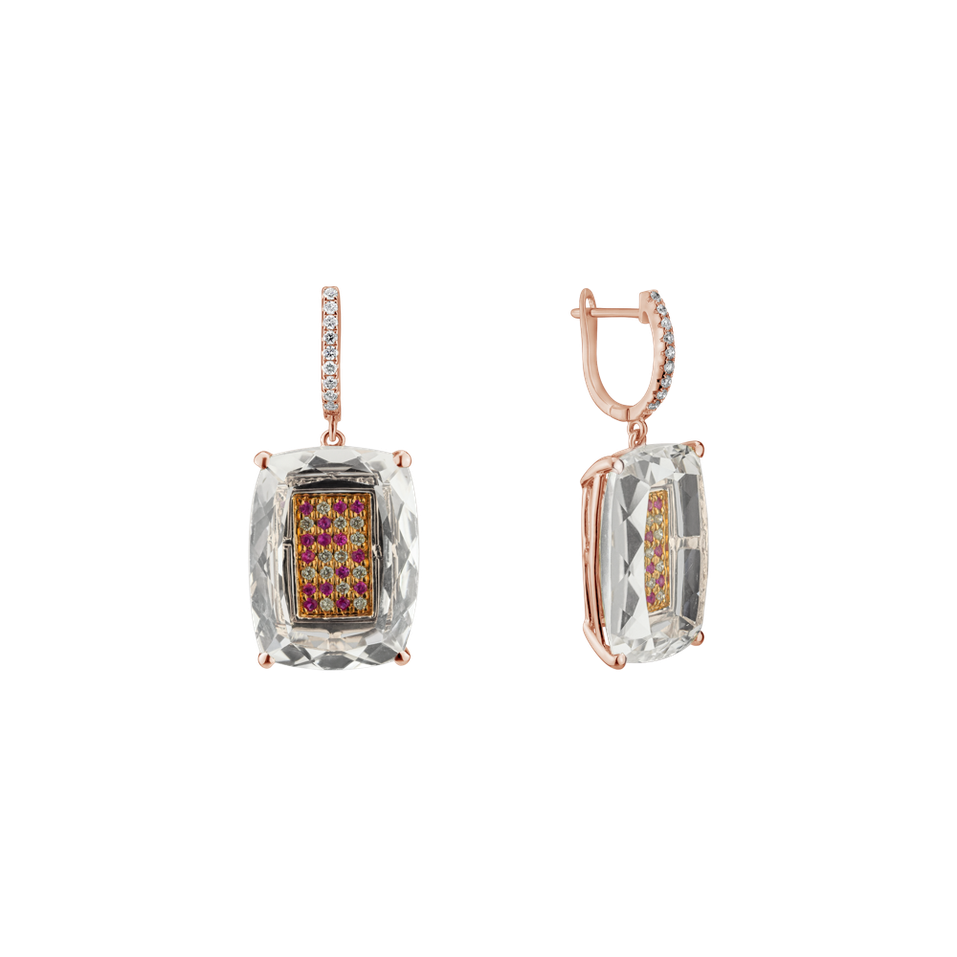 Diamond earrings, Topaz and Sapphire Laurice