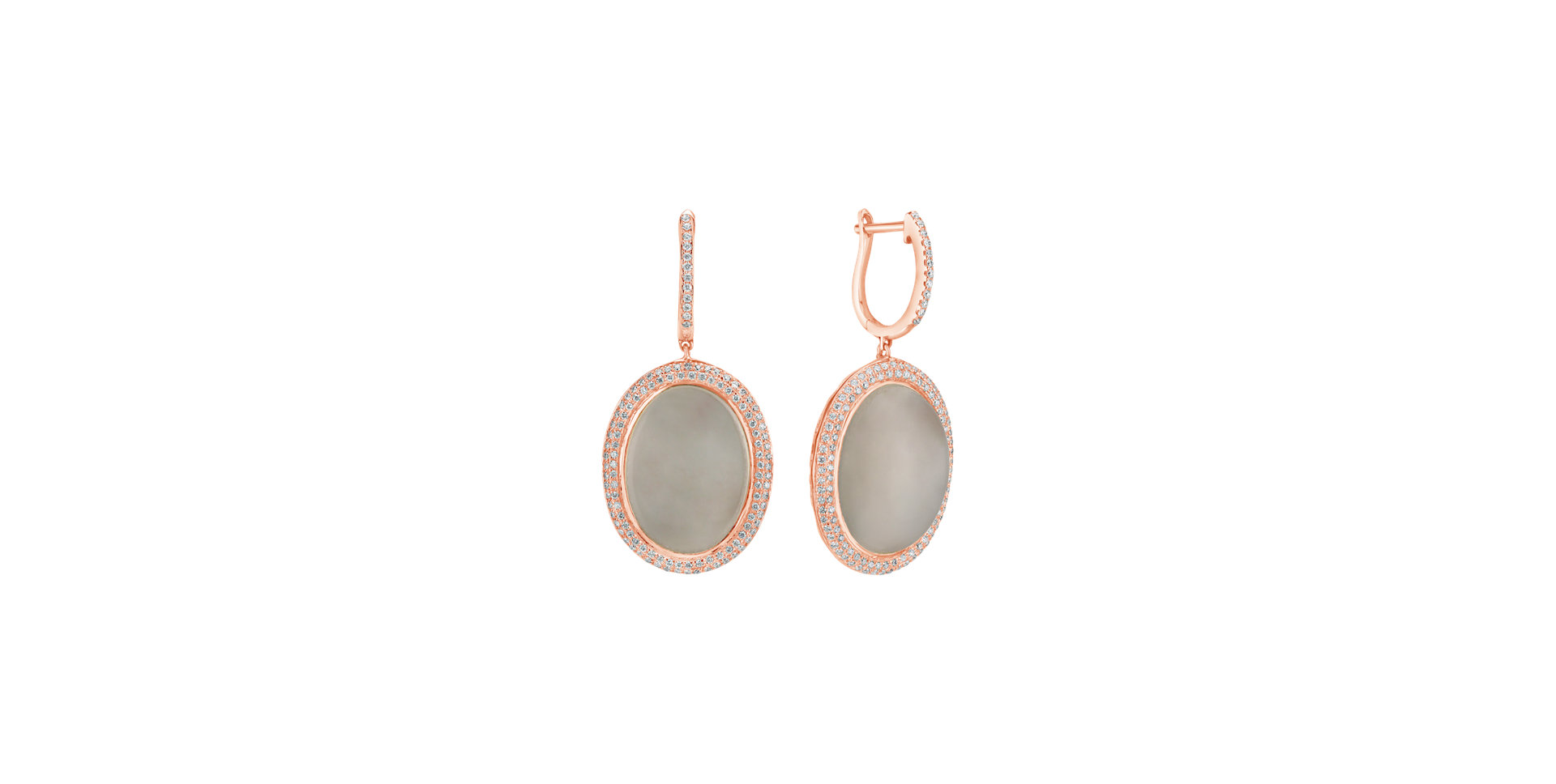 Diamond earrings with Moonstone Baroque Romance