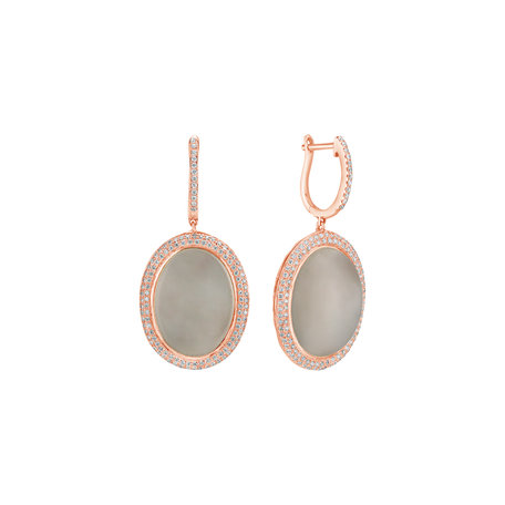 Diamond earrings with Moonstone Baroque Romance