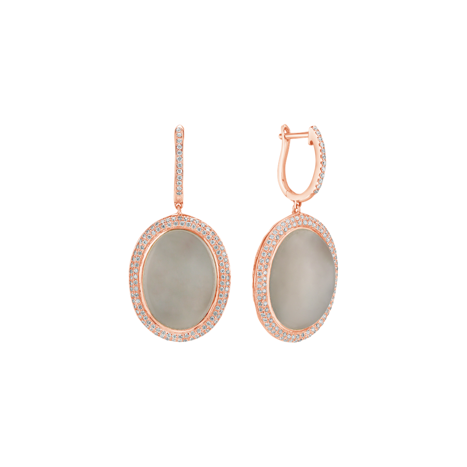Diamond earrings with Moonstone Baroque Romance