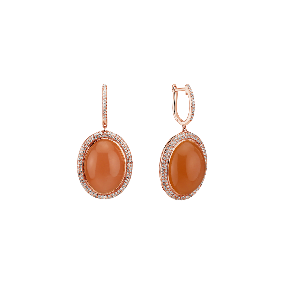 Diamond earrings with Moonstone Baroque Romance