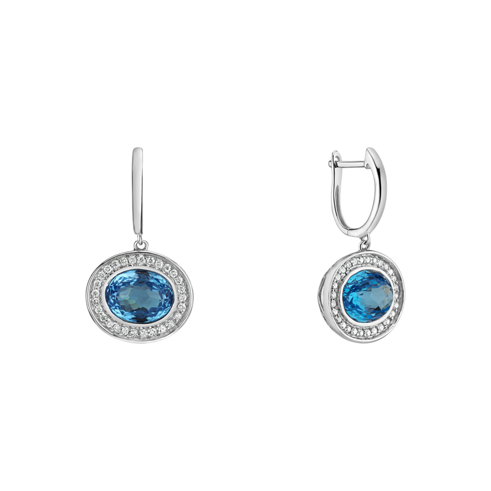 Diamond earrings with Topaz Ariella