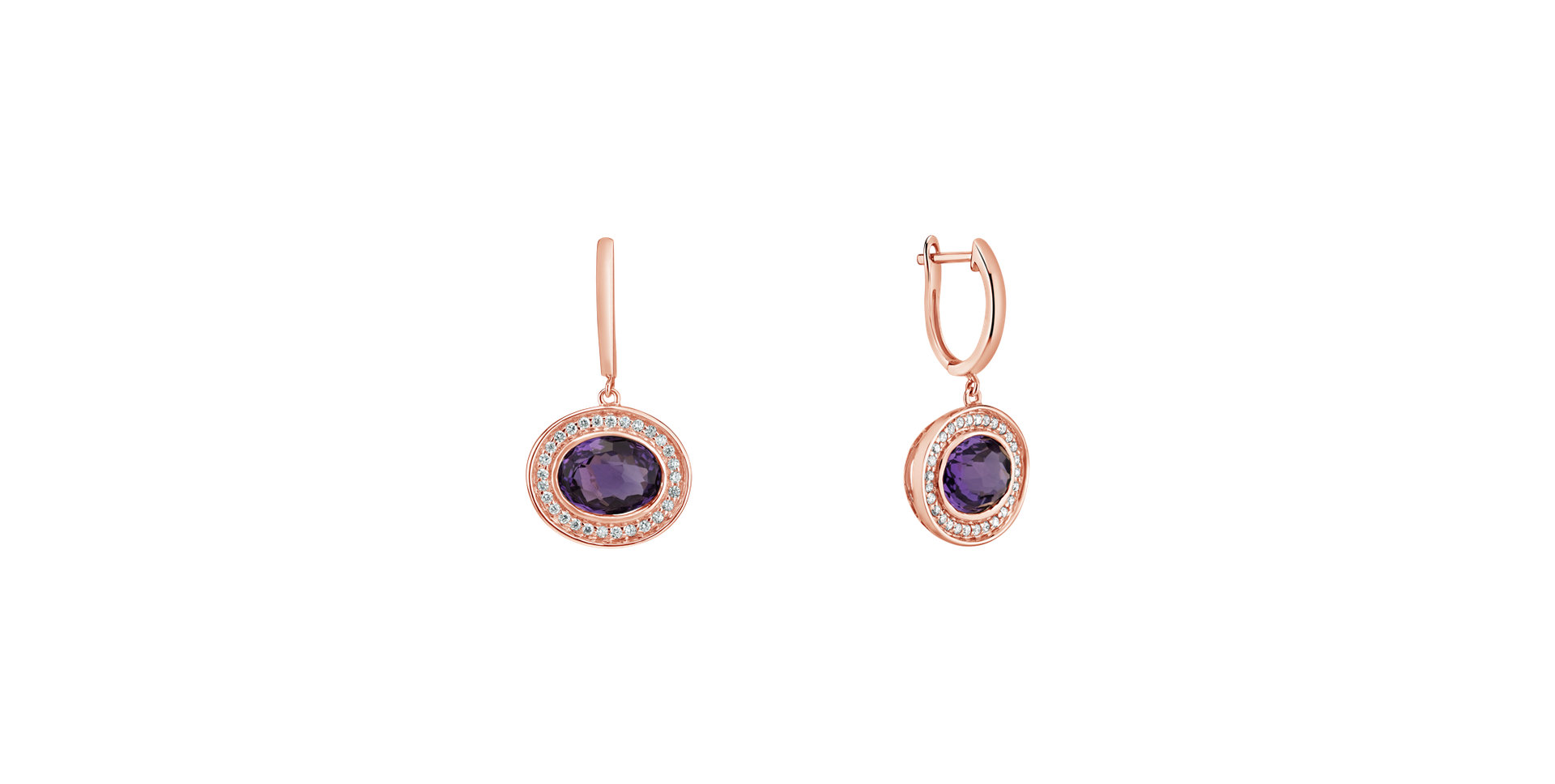 Diamond earrings with Amethyst Ariella