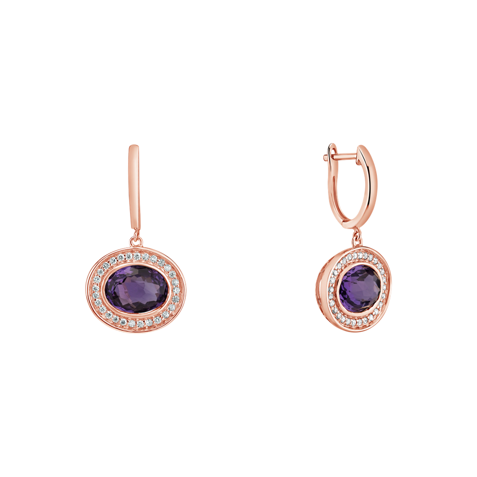 Diamond earrings with Amethyst Ariella