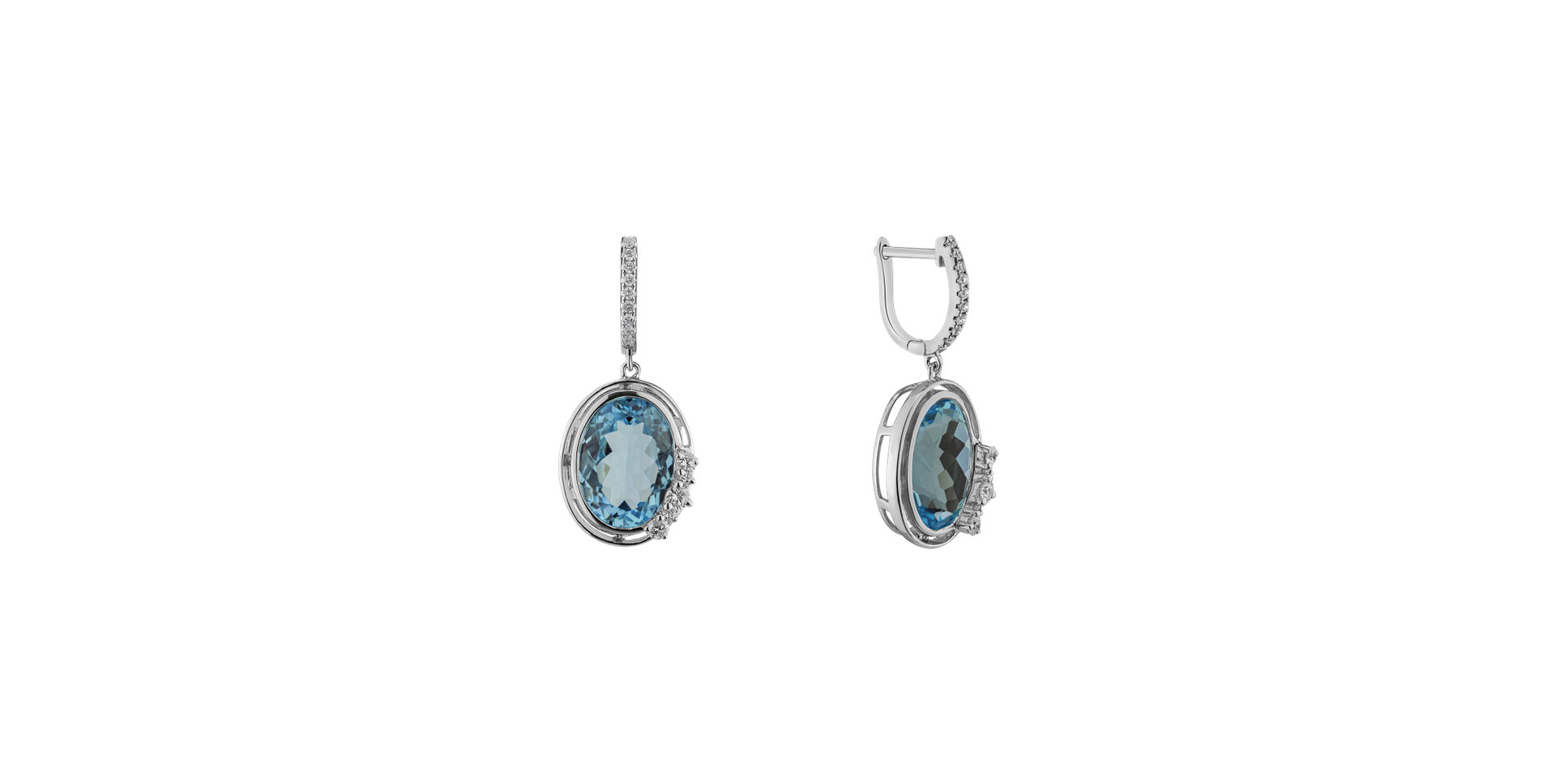 Diamond earrings with Topaz Larissa