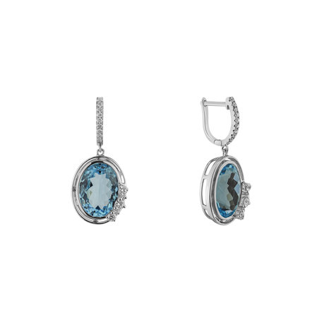 Diamond earrings with Topaz Larissa