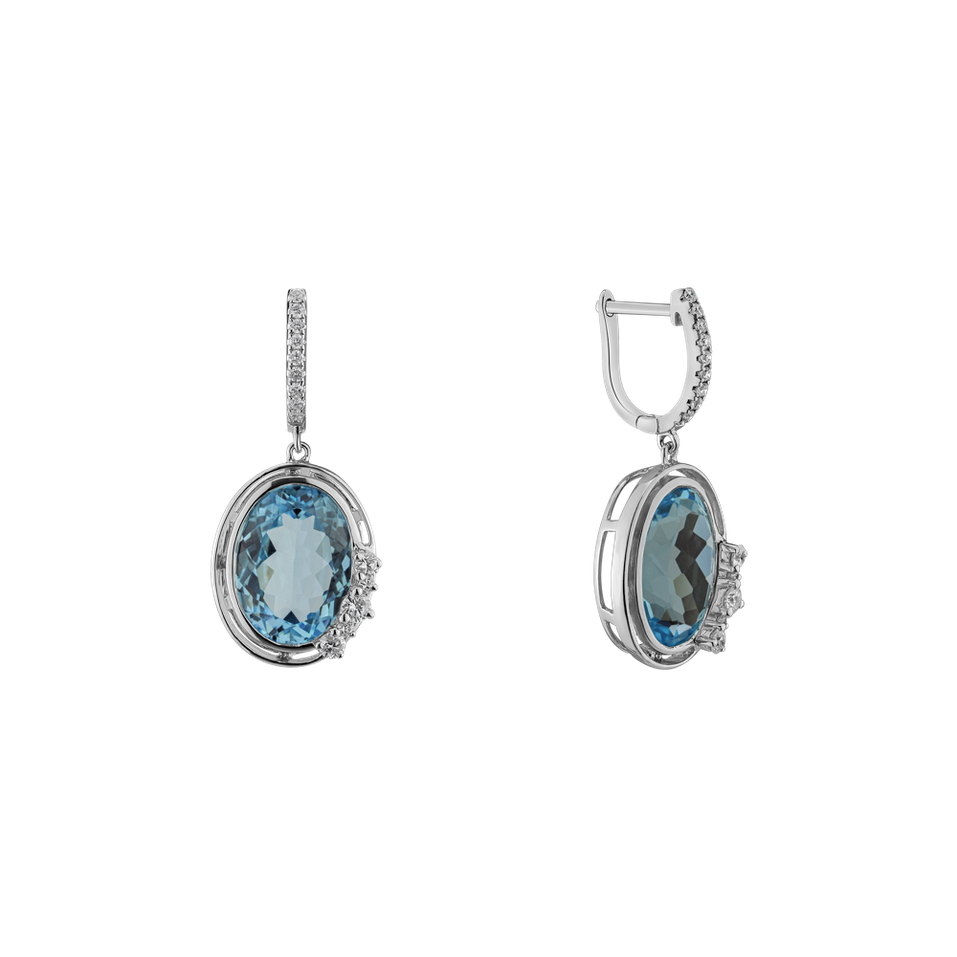 Diamond earrings with Topaz Larissa