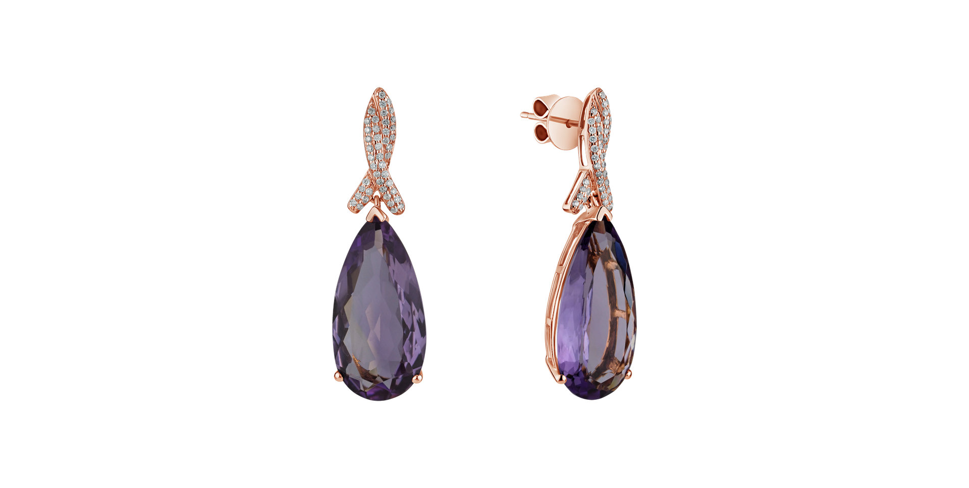 Diamond earrings with Amethyst Siddharth