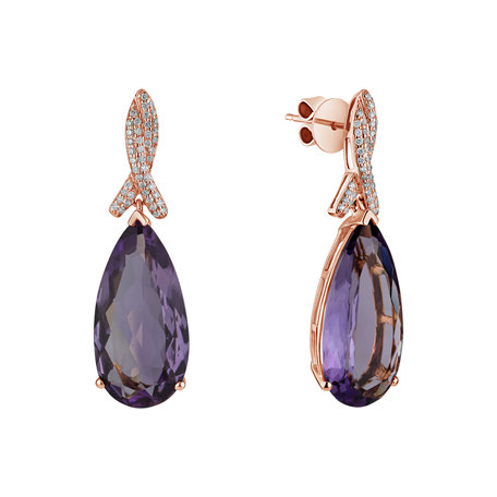 Diamond earrings with Amethyst Siddharth