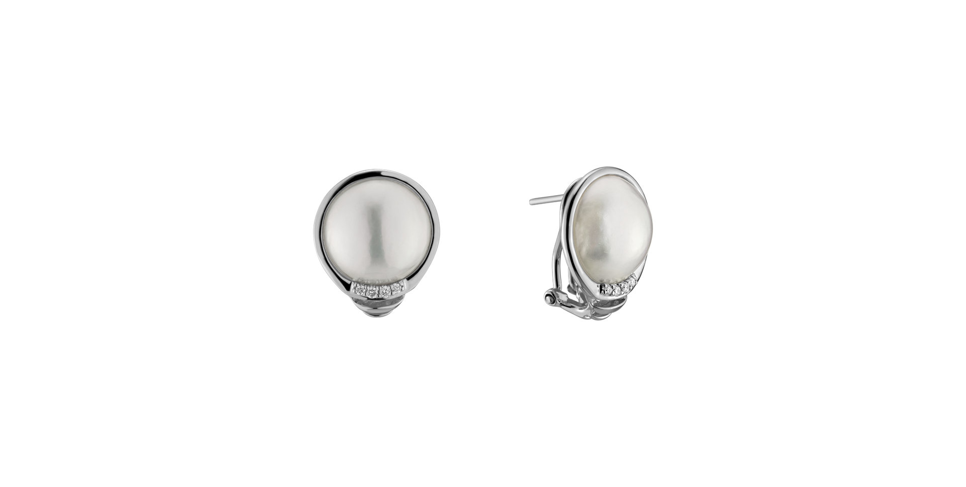 Diamond earrings with Pearl Coast for Luisa