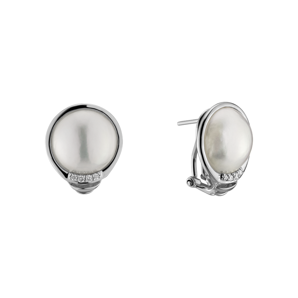 Diamond earrings with Pearl Coast for Luisa