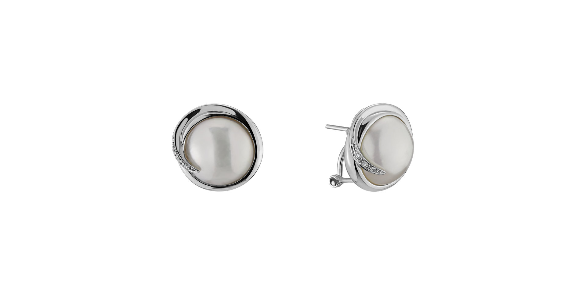 Diamond earrings with Pearl Lorena Waves