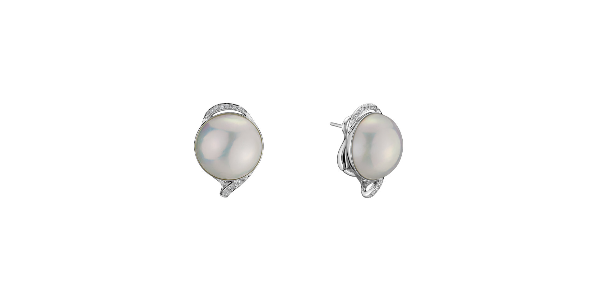 Diamond earrings with Pearl Pearly Melody