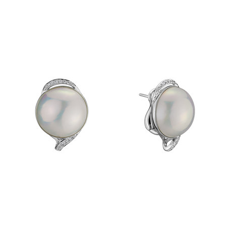 Diamond earrings with Pearl Pearly Melody