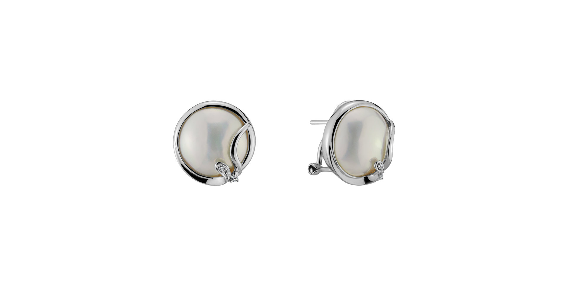 Diamond earrings with Pearl Dazzling Ocean