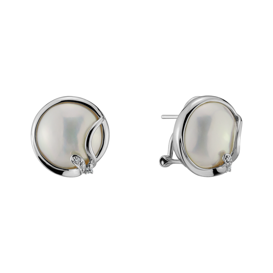 Diamond earrings with Pearl Dazzling Ocean