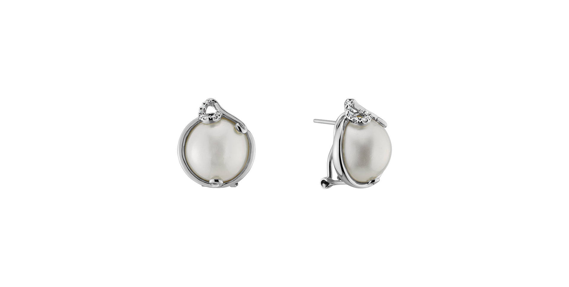 Diamond earrings with Pearl Sea of Attraction