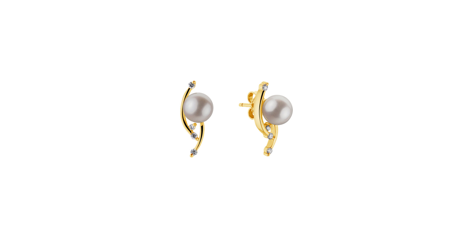 Diamond earrings with Pearl Whispering Ocean