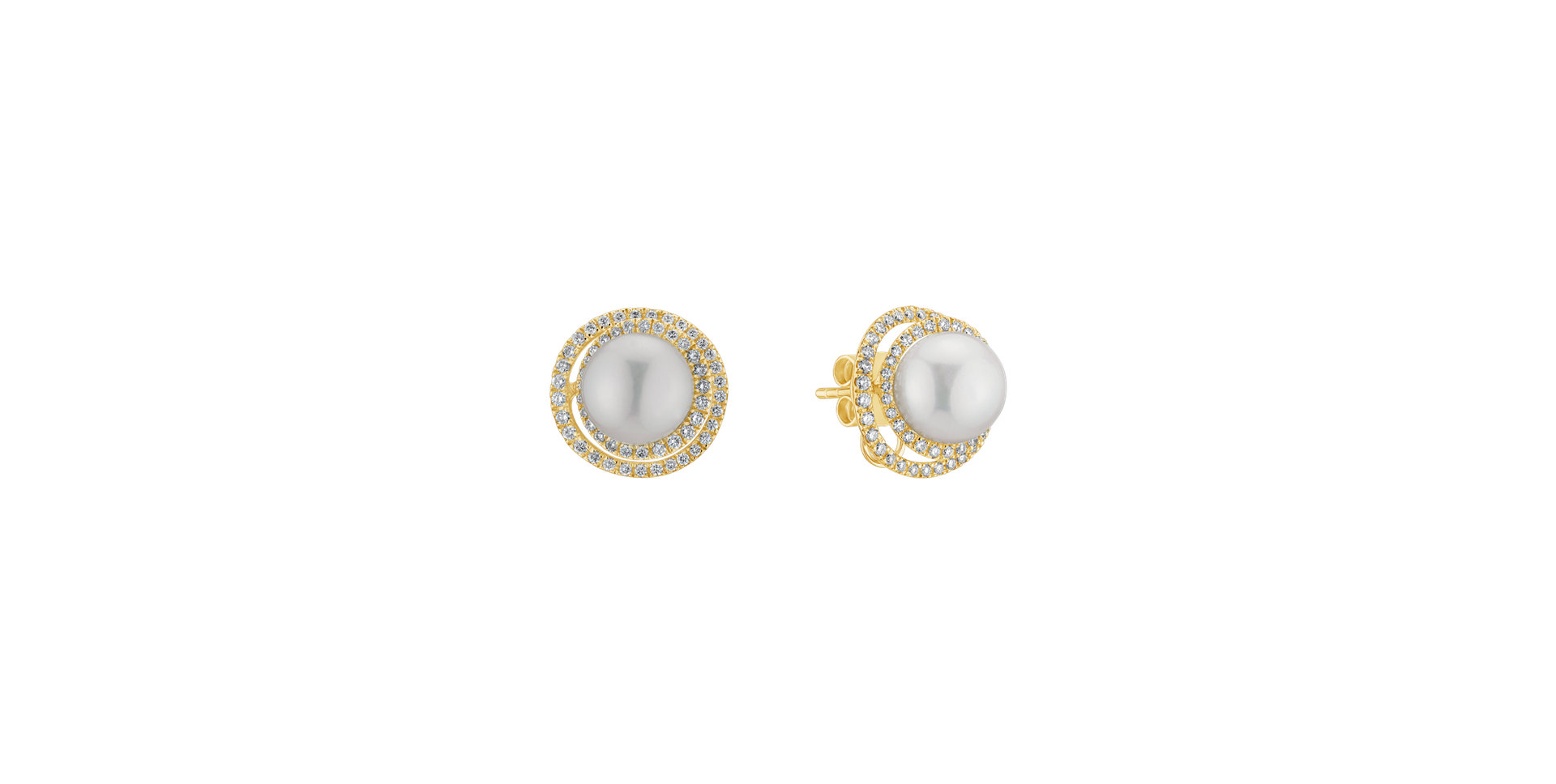 Diamond earrings with Pearl Eyes of the Ocean