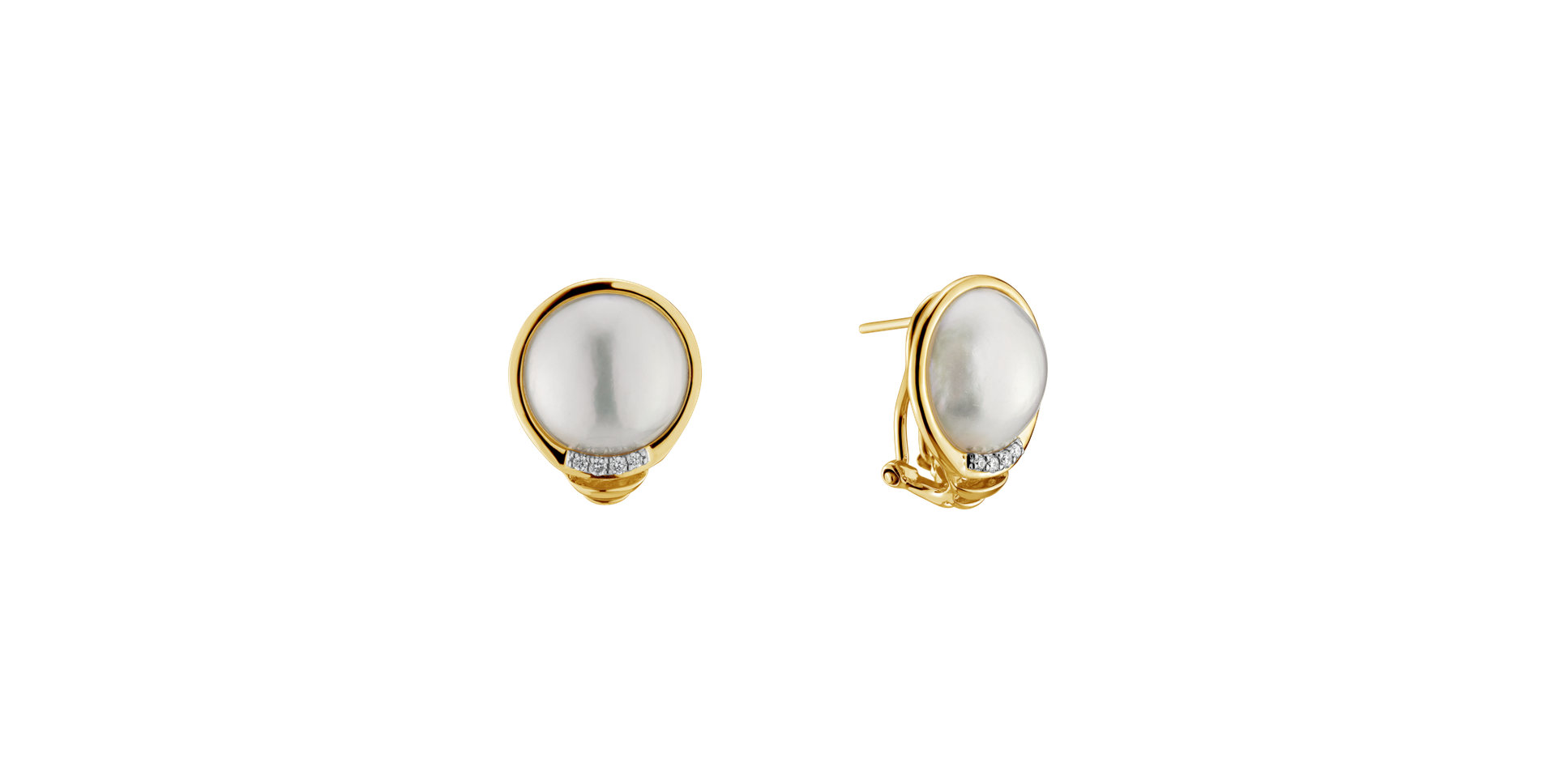 Diamond earrings with Pearl Coast for Luisa