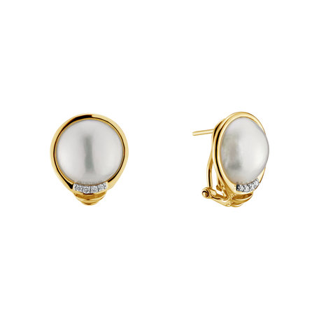 Diamond earrings with Pearl Coast for Luisa