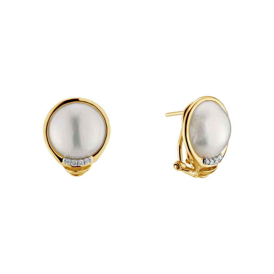 Diamond earrings with Pearl Coast for Luisa