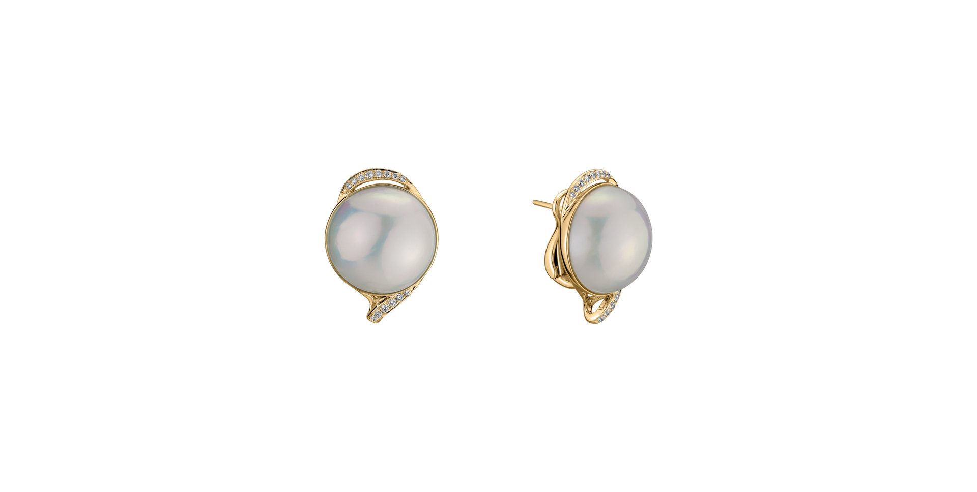Diamond earrings with Pearl Pearly Melody