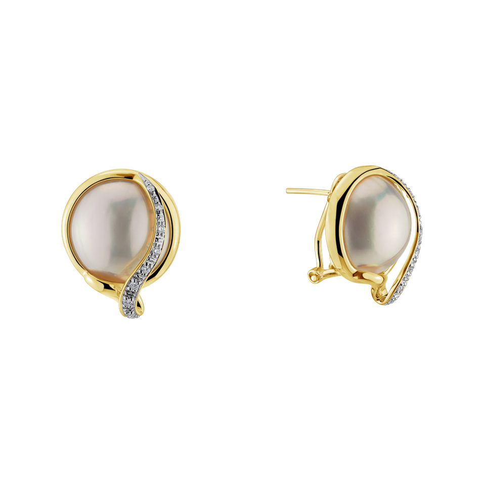 Diamond earrings with Pearl Pearly Eyes