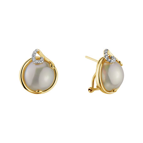 Diamond earrings with Pearl Sea of Attraction