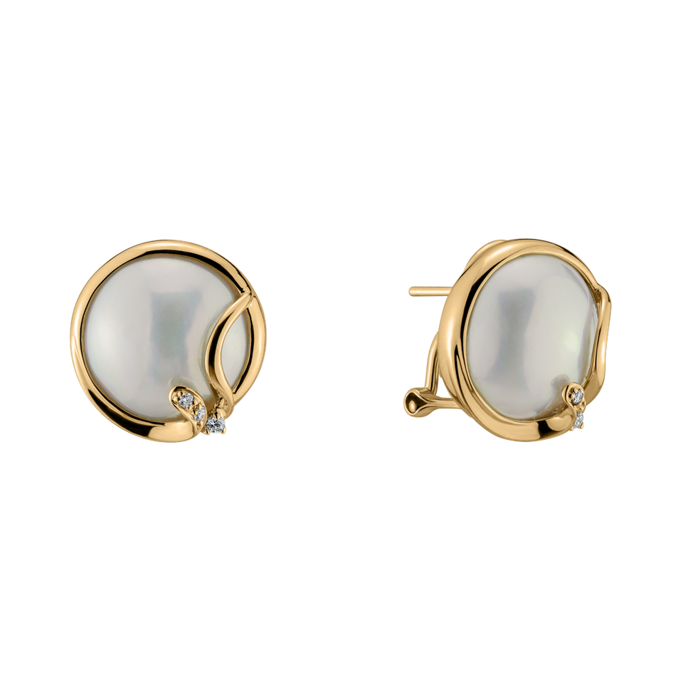 Diamond earrings with Pearl Dazzling Ocean