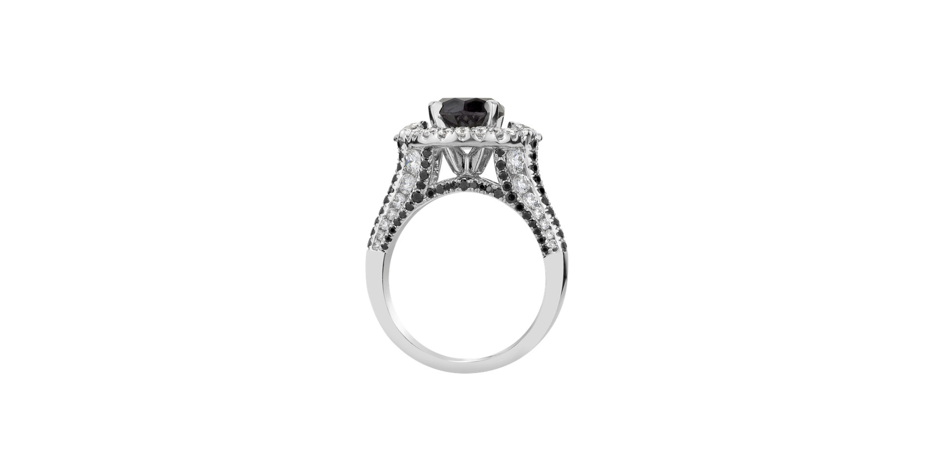 Ring with black and white diamonds Giulia