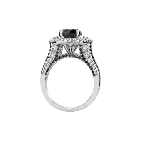 Ring with black and white diamonds Giulia