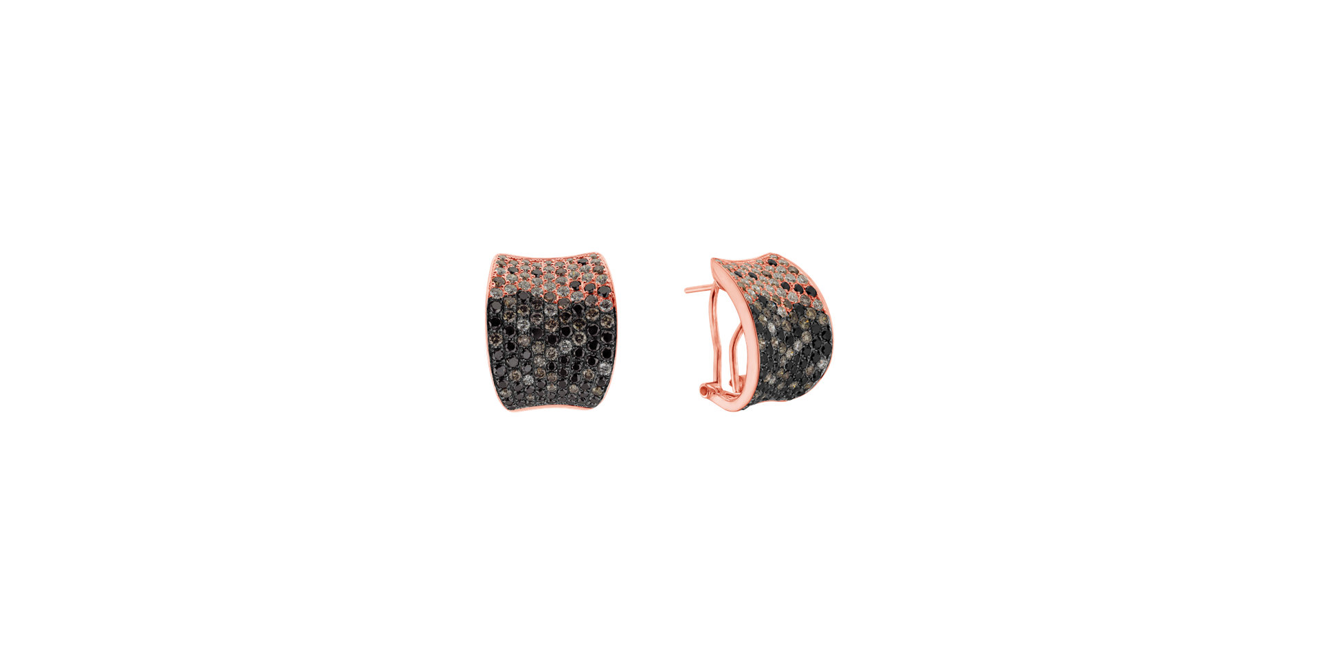 Earrings with white, brown and black diamonds Elidia