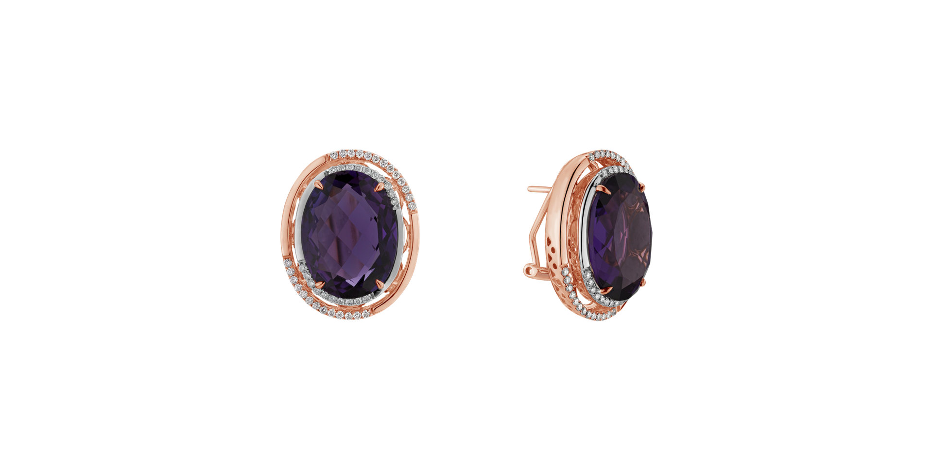 Diamond earrings with Amethyst Velonara