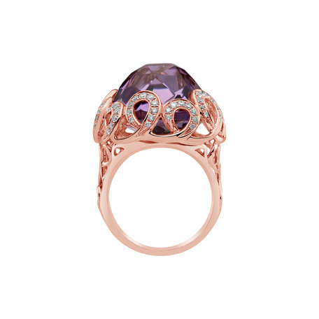 Diamond rings with Amethyst Royal Barocco