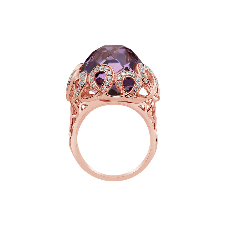 Diamond rings with Amethyst Royal Barocco