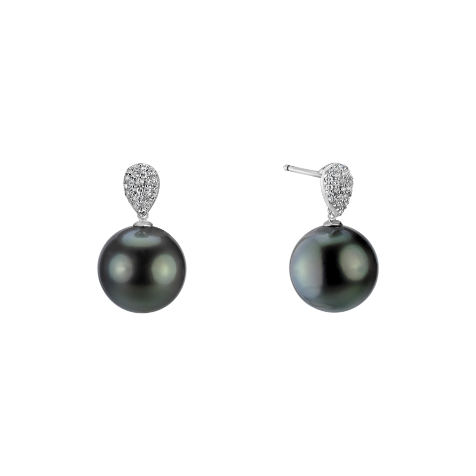 Diamond earrings with Pearl Asterodie