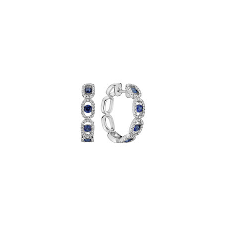 Diamond earrings and Sapphire Royal Earrings